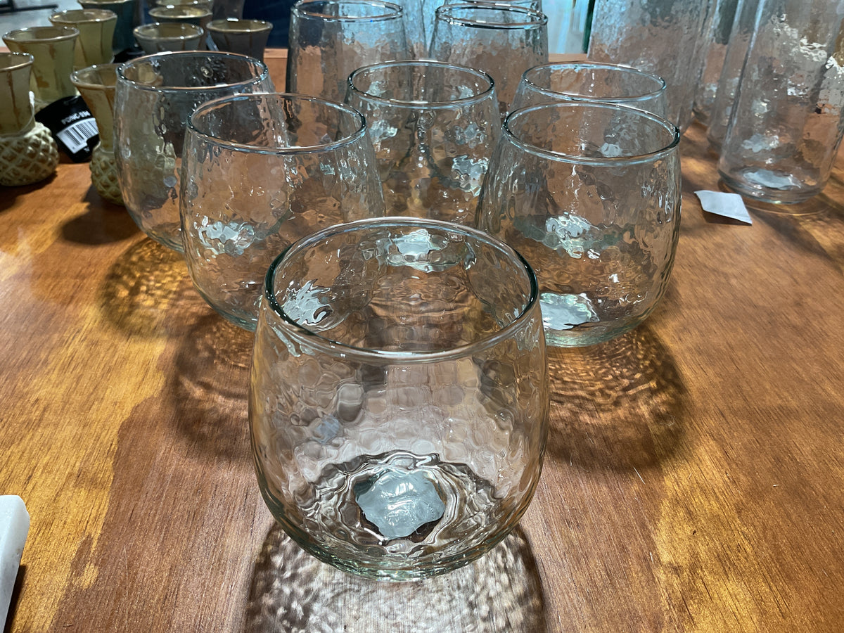 Stemless red wine glass