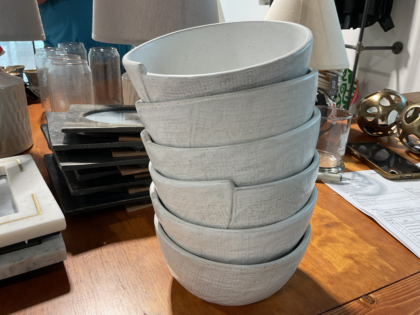 White artisan bowl