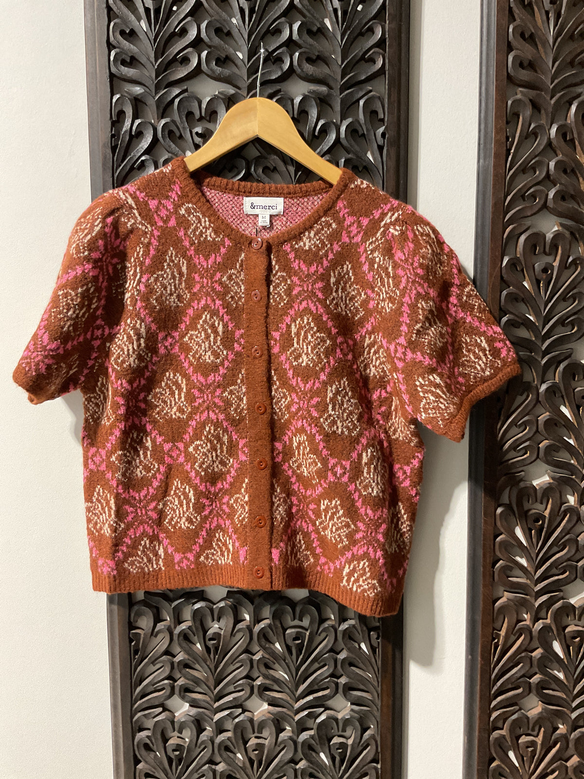 Coral/Ginger Floral Sweater
