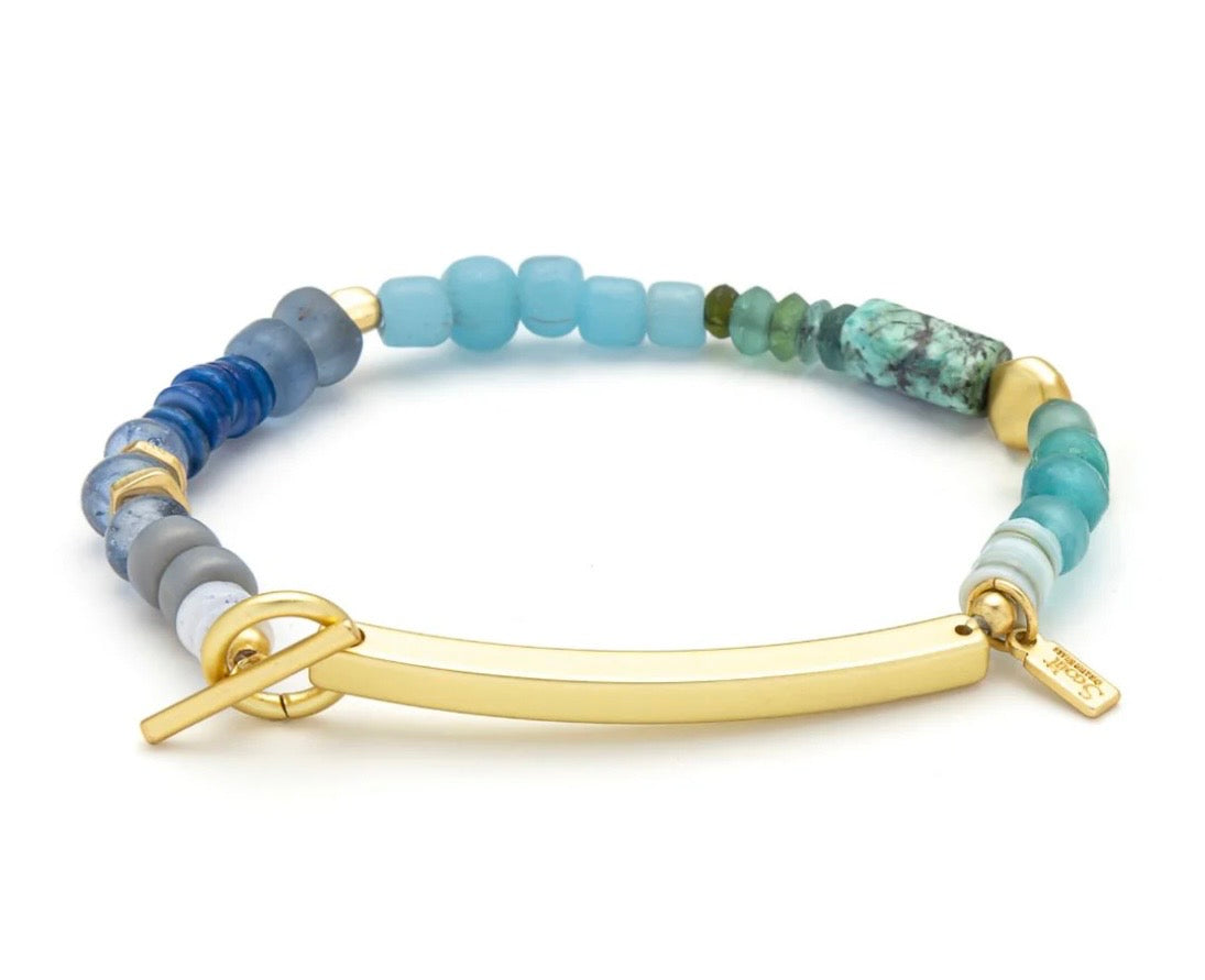 Hidden Message Bracelet - Brave/African Turquoise/Gold