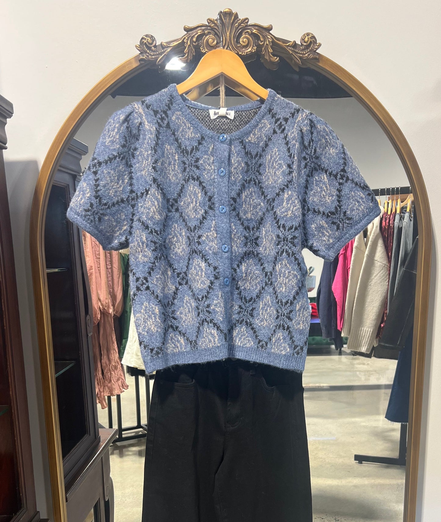 Blue/Black Floral Sweater