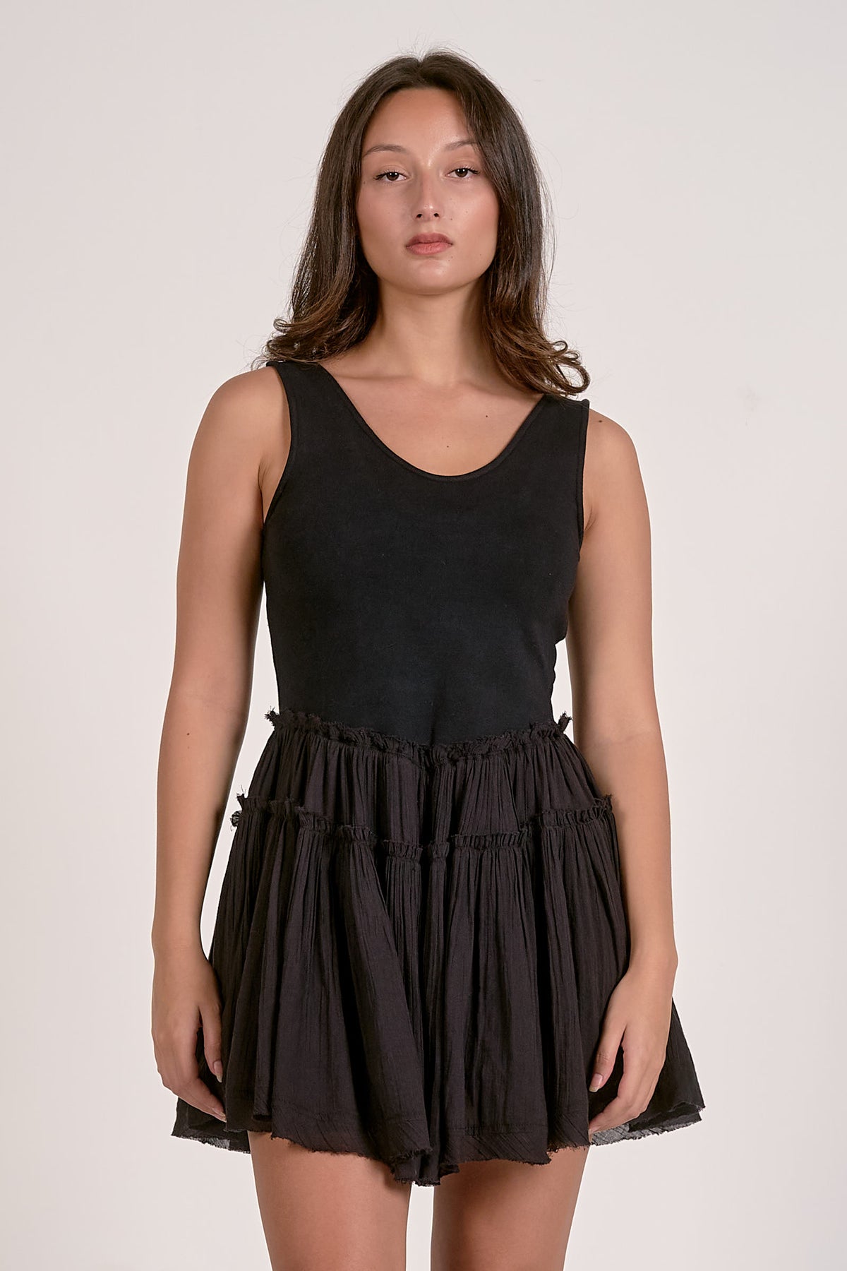 Sleeveless Mixed Media Dress