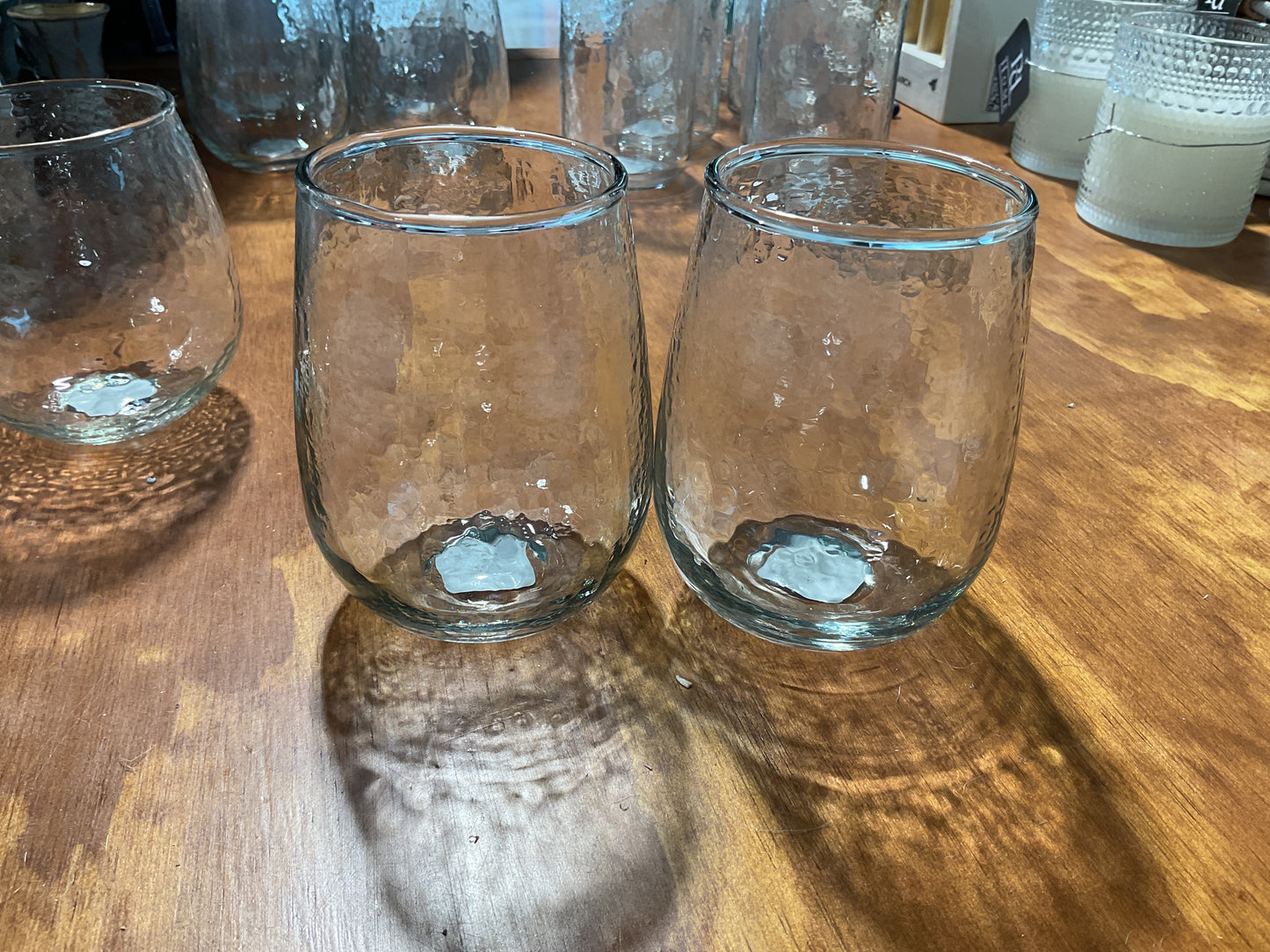 Stemless white wine glass