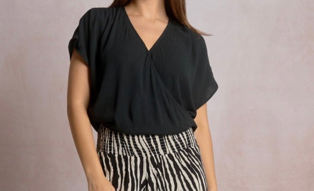 Short Sleeve V-neck Top