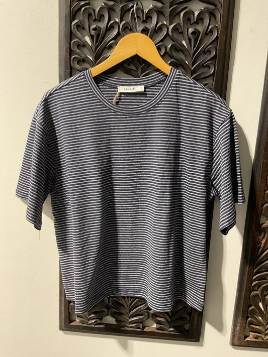 The Anne Top- navy/white