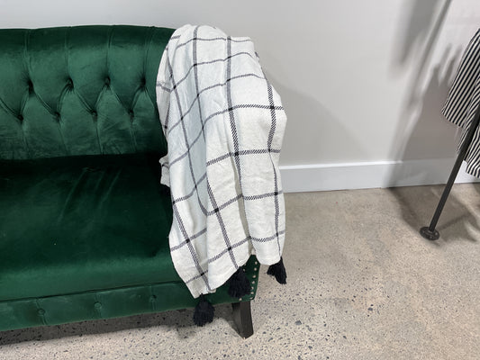 Black check throw