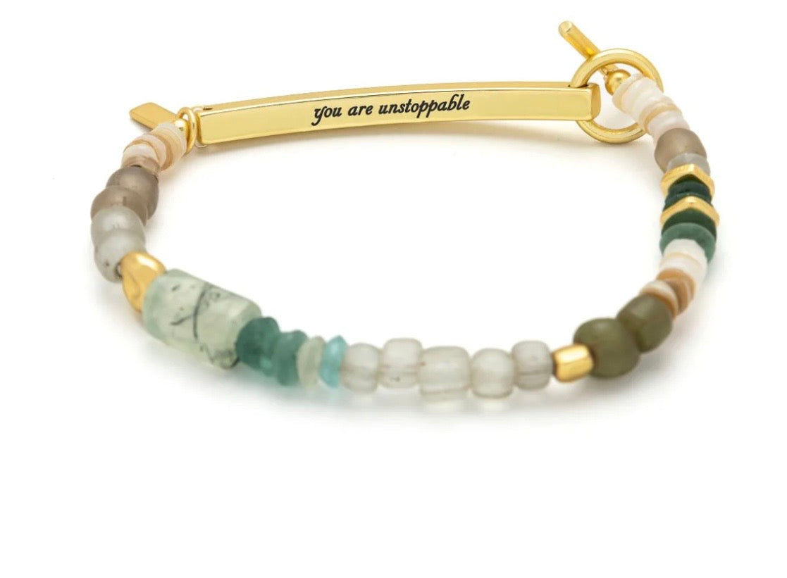Hidden Message Bracelet - Unstoppable/Chiltonite/Gold