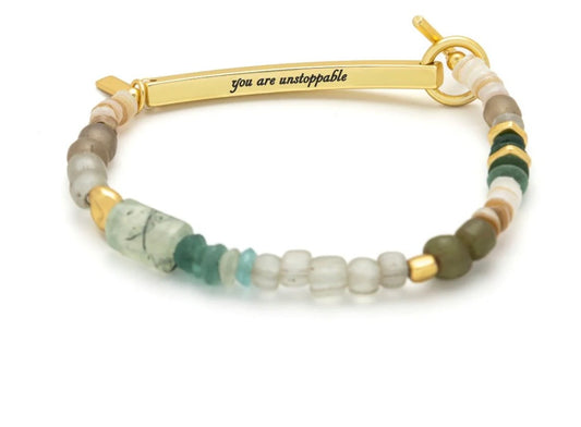 Hidden Message Bracelet - Unstoppable/Chiltonite/Gold
