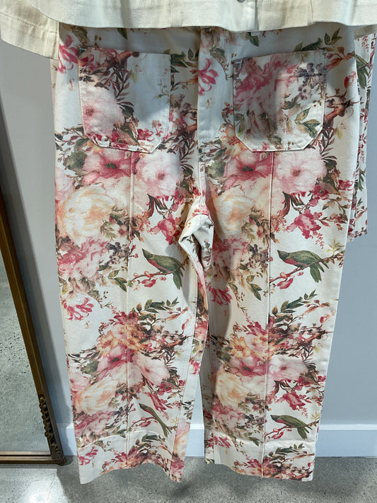 Floral wide leg pant