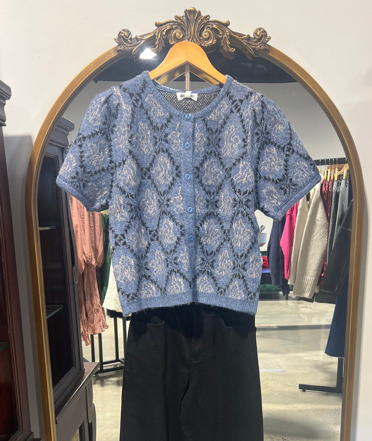 Blue/Black Floral Sweater