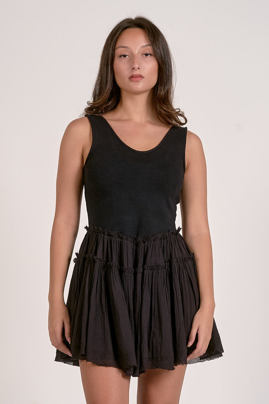 Sleeveless Mixed Media Dress