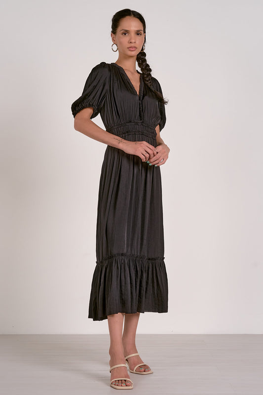 V-Neck Midi Dress