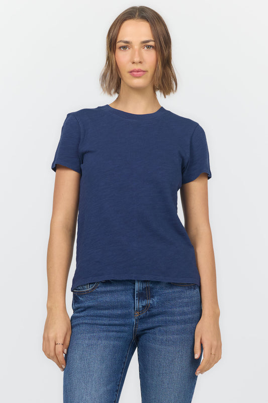 Asher S/S Crew Neck- Navy