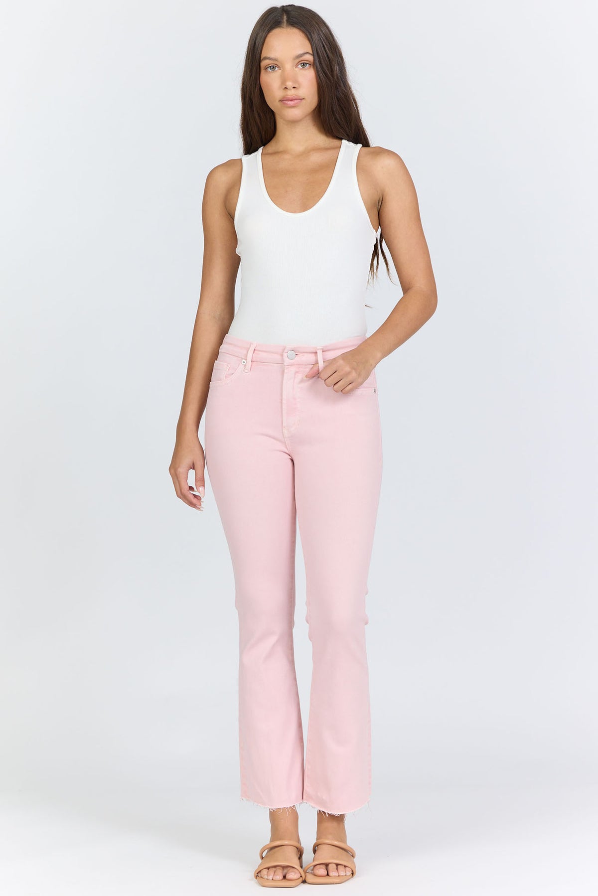 Jeanne Cropped Jeans-Pink